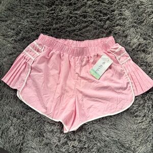 Altar'd State Pink Pleated Athletic Shorts